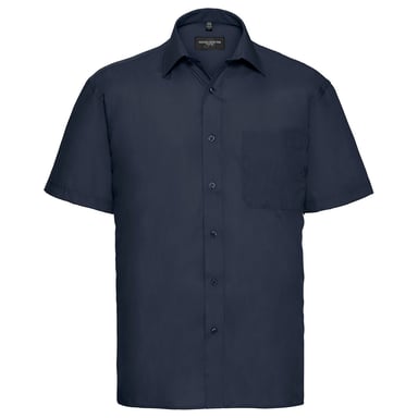 Russell Collection Mens Poplin Easy-Care Short-Sleeved Shirt (French Navy)