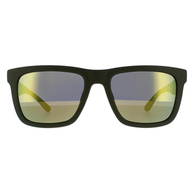 Gafas de Sol Rectangulares Matte Verde Verde Espejo para Hombre Lacoste