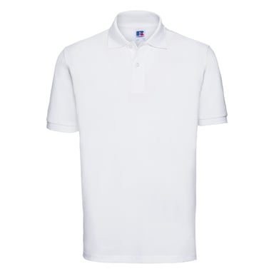 Russell Mens 100% Cotton Short Sleeve Polo Shirt (White)