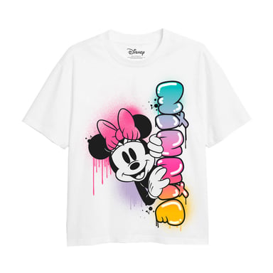 Disney Girls Minnie Mouse Rainbow Fade T-Shirt (White)