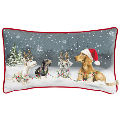 Cojín Con Tubería de Perros de Navidad Evans Lichfield