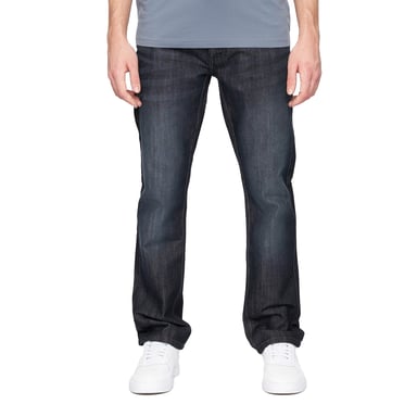 Crosshatch Mens New Techno Denim Embossed Jeans (Dark Wash)