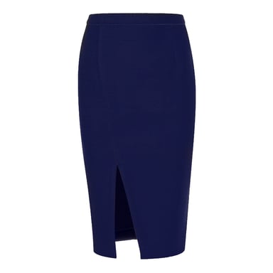 Falda lápiz en azul eléctrico de falso mouflon.