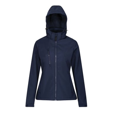 Regatta Womens/Ladies Venturer Hooded Soft Shell Jacket (Navy)