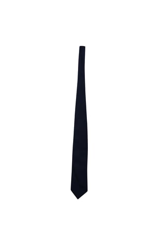 Mulberry Window Pane Print Tie in Navy Blue Silk