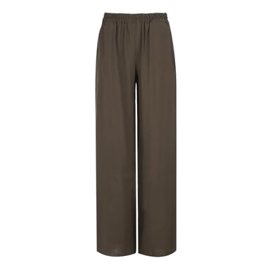 Khaki Elegance Wide-Leg Trousers