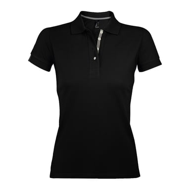 SOLS Womens/Ladies Portland Polo Shirt (Black)