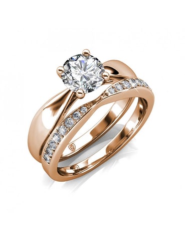 Anillo Prestige - Oro rosa y cristal
