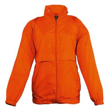 SOLS Kids Unisex Surf Windbreaker Jacket (Water Resistant And Windproof) (Orange)