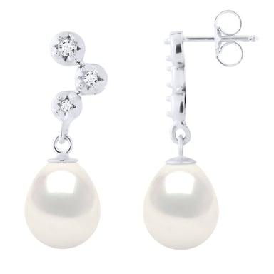 Earrings Prestige - Diamonds 0,12 Cts  - Quality HSI - White Gold