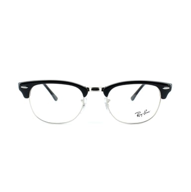 Montura de Gafas Ray-Ban Redonda Brillante Negra Unisex para Mujeres