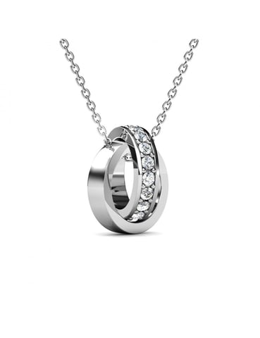 Colgantes de aro circular - Plata y cristal