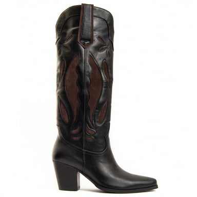 Montevita Bota De Tacón Tejan5 En Negro