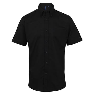 Premier Mens Signature Oxford Short Sleeve Work Shirt (Black)