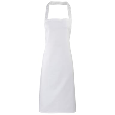 Premier Ladies/Womens Slim Apron (no Pocket) (Pack of 2) (White)