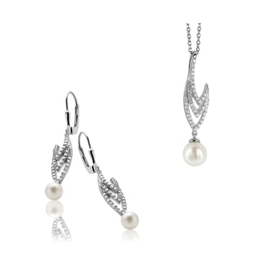 Orphelia Women's 925 Sterling Silver Set: Chain-Pendant + Earrings - Silver SET-5173