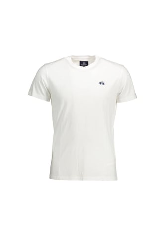 Camiseta De Algodon Con Logotipo Bordado