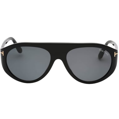 Gafas de sol negras brillantes con lentes ahumadas de Tom Ford