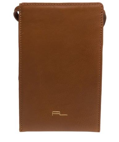 Lana' Chestnut Nappa Leather Cross Body Phone Bag