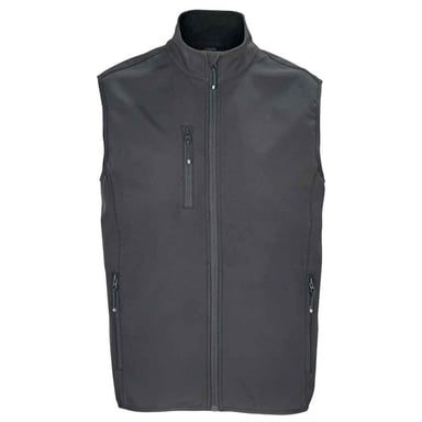 SOLS Mens Falcon Softshell Zipped Body Warmer (Charcoal Grey Solid)