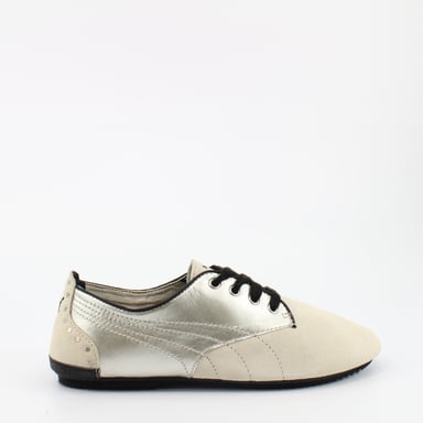 Puma Geselle STARD Lace Up Womens Entrenadores de gamuza Silver Birch 352629 02