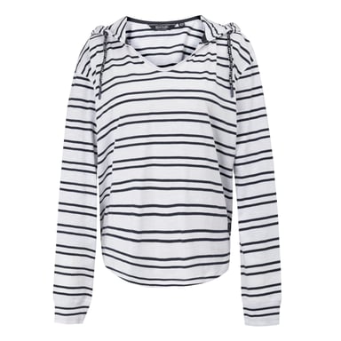 Regatta Womens/Ladies Minerve Stripe V Neck Hoodie (White/Navy)