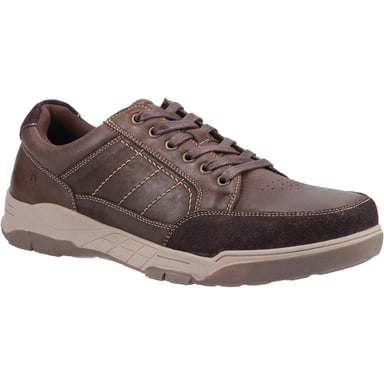 Hush Puppies Mens Finley Leather Shoes (Coffee)