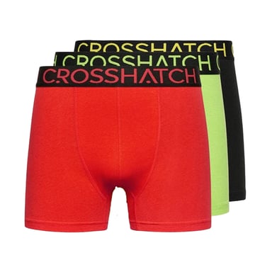 Crosshatch Mens Highlighter Boxer Shorts (Pack of 3) (Green/Red)