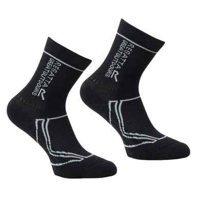 Regatta Great Outdoors Childrens/Kids 2 Season Coolmax Trek & Trail Socks (Black/Dark Steel)