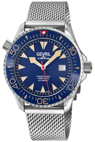 Reloj Automático Suizo con Dial Azul Gevril para Hombre Hudson Yards