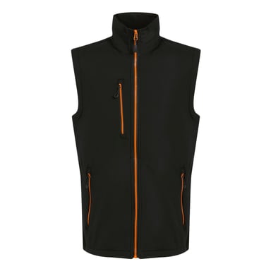 Regatta Mens Navigate Softshell 2 Layer Body Warmer (Black/Orange Pop)