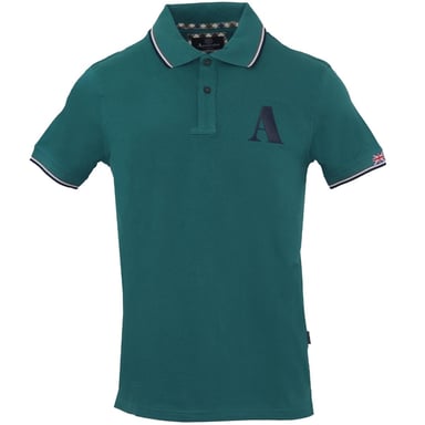 Polo Aquascutum A Logo Verde