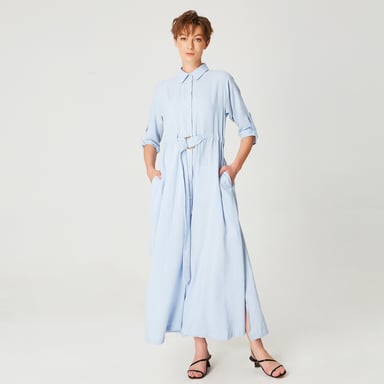 Long minimalist shirt dress
