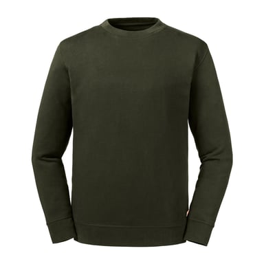 Russell Adults Unisex Pure Organic Reversible Sweatshirt (Dark Olive)