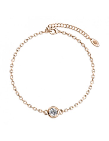 Pulsera con Piedras de Nacimiento - Oro Rosa y Cristal