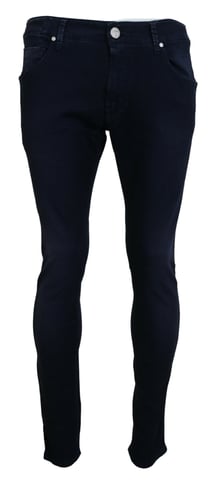 Jeans de denim casual azul de algodón para hombre con corte ajustado y tapered Acht