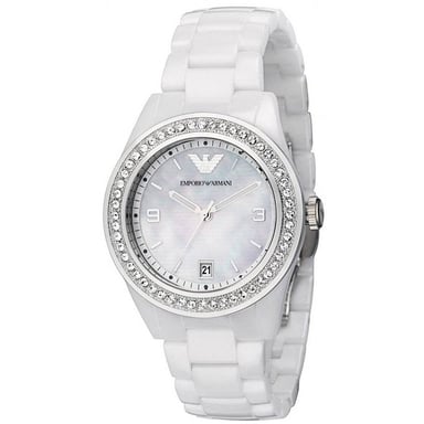 Emporio Armani AR1426 White Ladies Ceramica Watch
