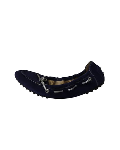 Tod's Scrunch Ballet Flats in Royal Blue Suede