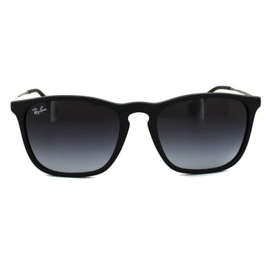 Gafas de sol Ray-ban redondas de hombre de caucho negro degradado gris