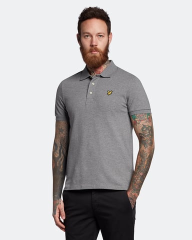 Polo liso gris jaspeado de Lyle & Scott