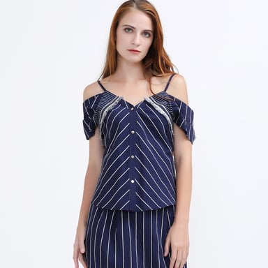Off-Shoulder Stripe Top