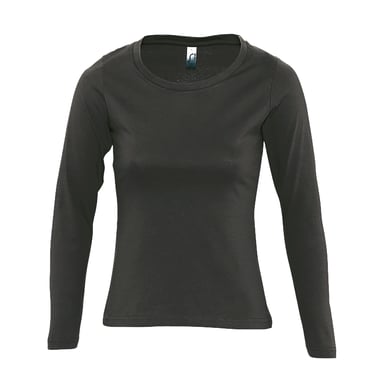 SOLS Womens/Ladies Majestic Long Sleeve T-Shirt (Dark Grey)