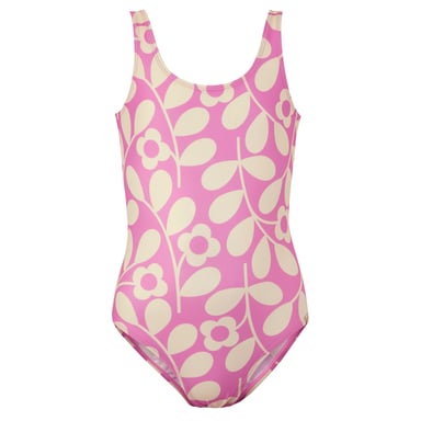 Regatta Girls Orla Kiely Jasmine Flower One Piece Swimsuit (Lilac/Cream)