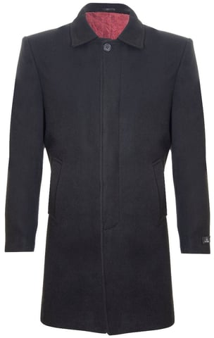 Abrigo de lana negro largo 3/4 para hombre Chaqueta tipo abrigo Crombie Peaky Blinders de corte entallado