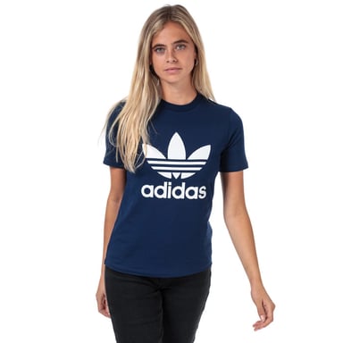 Camiseta azul marino de la mujer adidas trefoil
