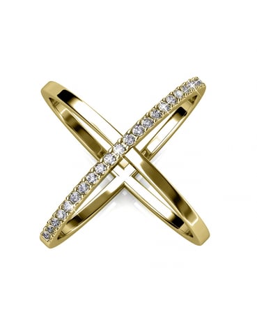 Anillo X Duo - Oro y Cristal