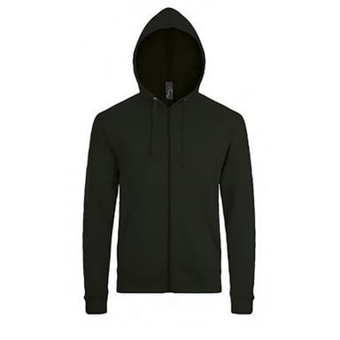 SOLS Mens Stone Zip Up Plain Hoodie (Black)