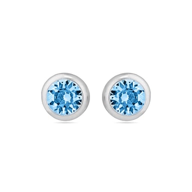 Pendientes Luxenter  de Plata de Ley 925 con Circonita Aguamarina acabados en rodio - Essential