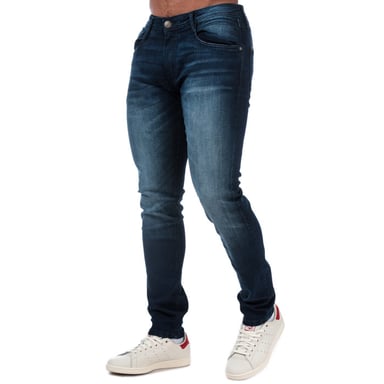Men's Duck and Cover Maylead Dark Wash Slim Fit Jeans in Dark Blue