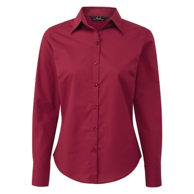 Premier Womens/Ladies Long-Sleeved Shirt (Burgundy)